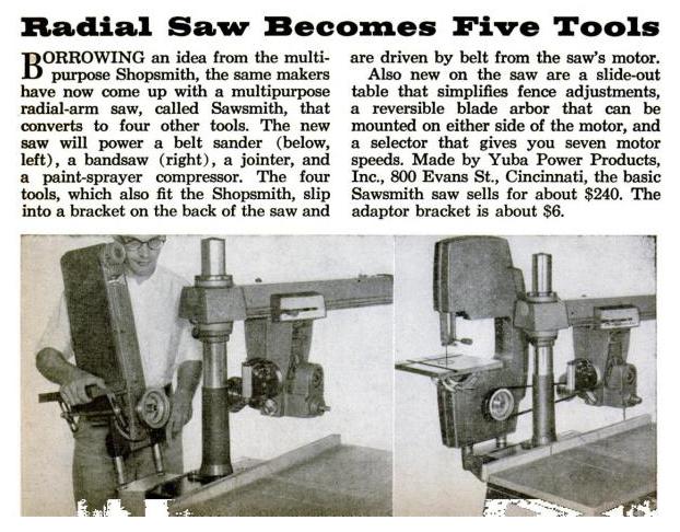 1961 YUBA Sawsmith Radial Arm Saw 