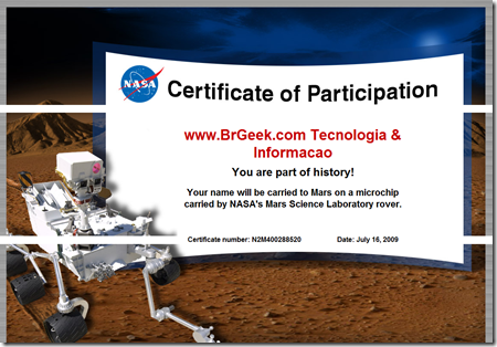 Certificado do BrGeek, o blog dessa vez vai para o espaço. :P