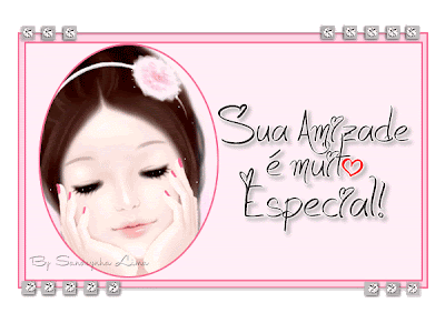 Gifs animadas garota na moldura rosa Sua amizade é