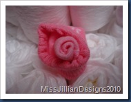 Pink baby sock rosette