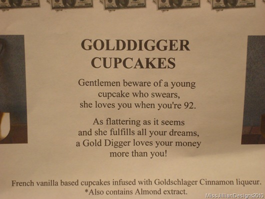 Gold Digger Cupcakes description