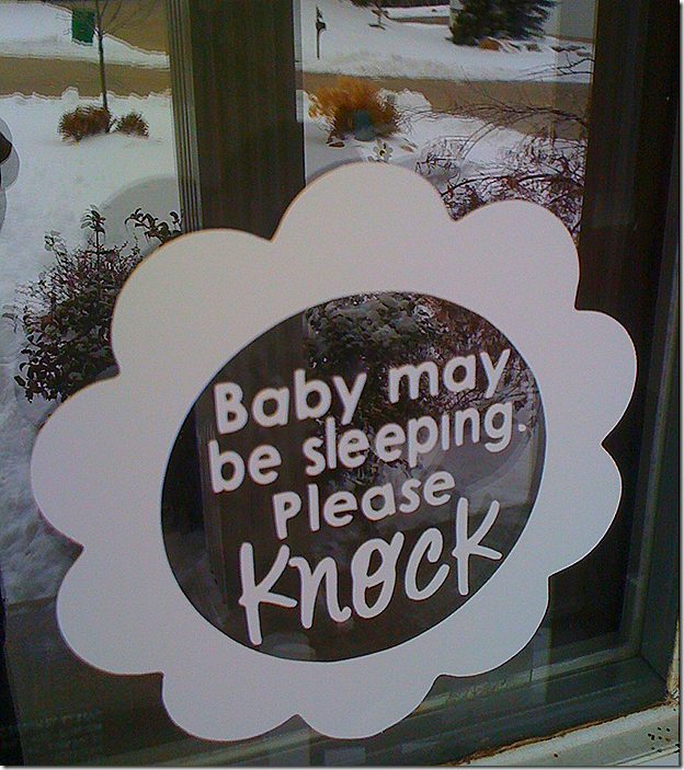 baby may be sleeping please knock vinyl sign 2