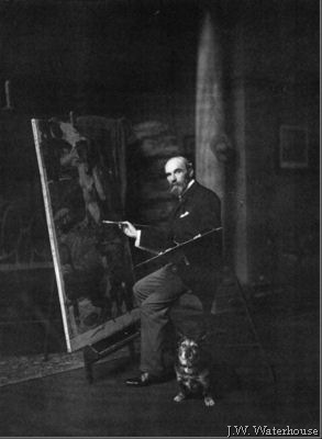 [John William Waterhouse. Lamia with is dog. 1909[14].jpg]