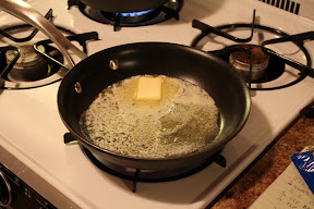 picture of melting butter in saute pan