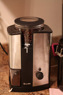 picture of coffee beans in grinder