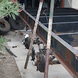 The three axles bolted onto the frame.