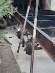 The three axles bolted onto the frame.