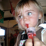 Emma James enjoying a cold mini virgin diaquiri at Sloppy Joe's in Key West
