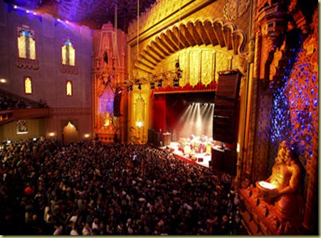 Picture of the Fox Theater stage will thousands of people waiting for the concert to start.