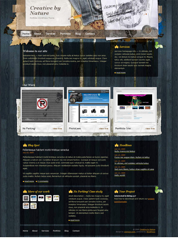 Creative by Nature creative by nature Creative by Nature Tema Wordpress Premium Grátis