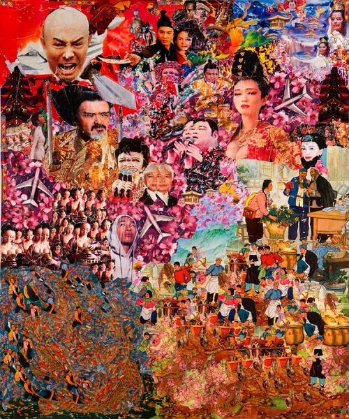 Anderson, In Honor of the Beijing Olympics (email), 2008, collage from street posters, 72x60 in-thumb.jpg.jpeg