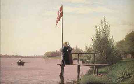 Christian Kobke `View of Dosseringen nearby the Sortedam Lake Lookingtowards Norrebro.?