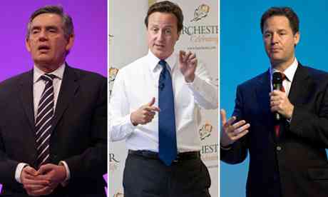 Political leaders, Brown, Cameron and Clegg