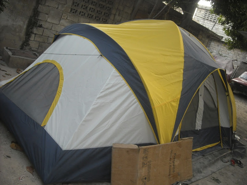 Tent given to family in Haiti