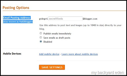Post to Blogger Blog by email