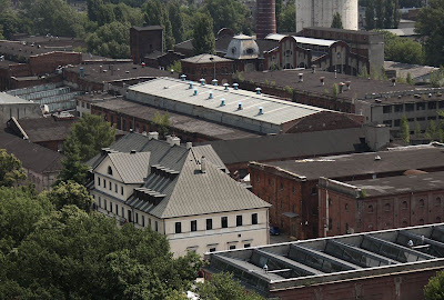 Widok z wieży Archikatedry - Bielnik Kopischa, magazyny i elektrownia Scheiblera