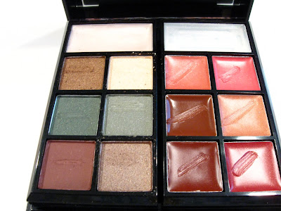 eyeshadows lipsticks closeup