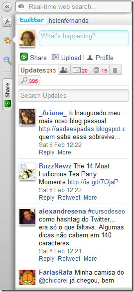 Twitter no Yoono Twitter no Yoono