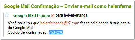 Código de confirmação