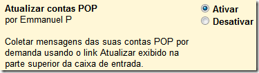 Atualizar contas POP Atualizar contas POP
