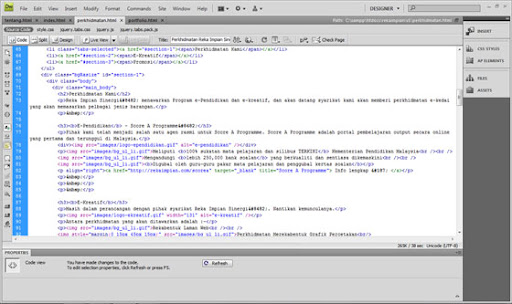 belajar buat web coding dreamweaver