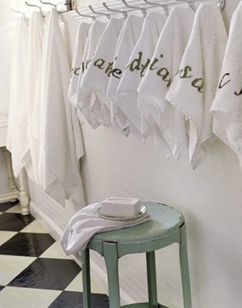 Stenciled towels