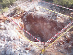 Sampling pit for intial mettalurgical testwork at Mt Marion Lithium Project