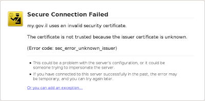 my.gov.il secure connection failed