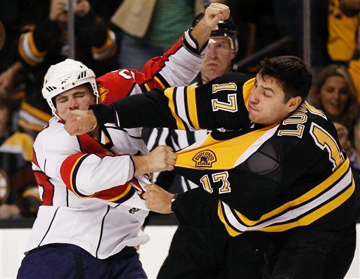 Milan Lucic punching Triston Grant
