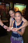 Cecilia and Tina with a bearded dragon