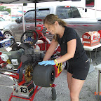 Shae Nault stays clean while prepping her kart!