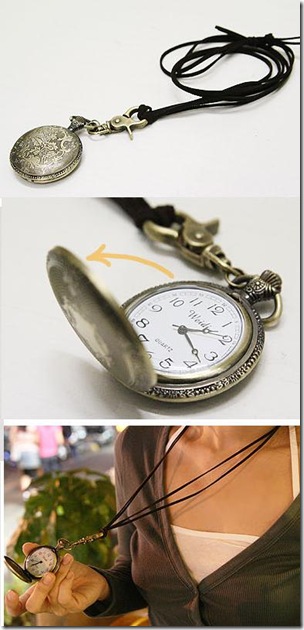 clock necklace