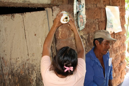 Demonstrating solar lamp position.