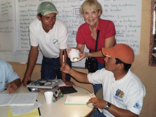 Sue Kellet, long time AVODEC volunteer and St. Edwards Church member of Bloomington, Minnesota, participates in TegaLamp activities.