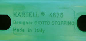 Kartell Stoppino 4676 magazine rack, green imprint