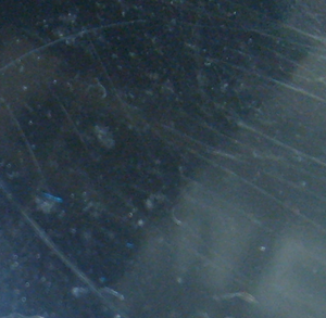 Close up of scratches in Ero|S| aluminum tulip swivel base Close up of scratches in Ero|S| aluminum tulip swivel base