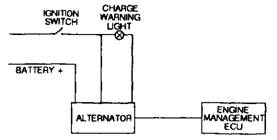 Alternator wiring for engine management system.