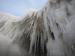 Massive beard of pointy frost over an icecave on lake michigan. http://keithwikle.com