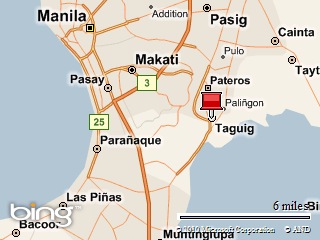 Location of Taguig City, venue for "Walk the World", Sunday, 6 June 2010