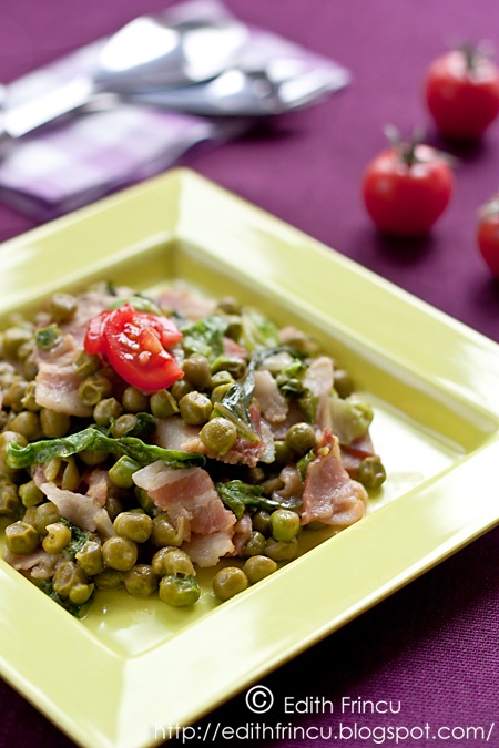 mazare cu bacon si salata