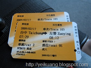 高鐵車票