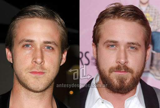 ryan gosling beard - before and after