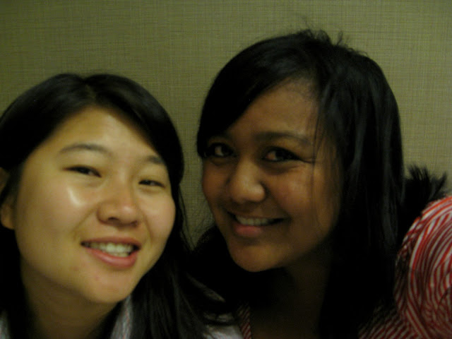 After drying off, we waited in the lobby to meet up with a friend.