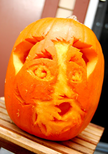 Maui worked on her own pumpkin (with the help of Gloria of course)!