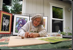 Cindy Bonito demonstrates relief carving