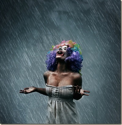 rain and woman