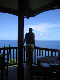 The dining deck looked right out onto the caribbean sea
