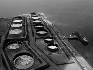 Oil storage for the island.