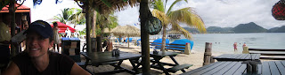 Lunch on the beach at one of the numerous eating places Sandals had to offer.