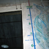 The restaurant we went to showed where the water level came to during each hurricane.  We couldn't find Ike, until we looked up.
